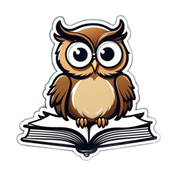 owl book reading SVG PNG design with clean design elements