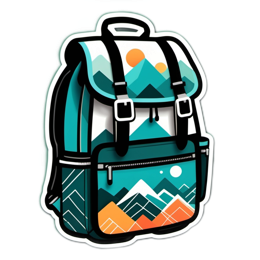 backpack mountains SVG PNG design with clean design elements
