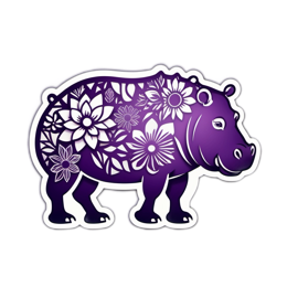 flowerhippo floral SVG PNG design with white and purple floral elements