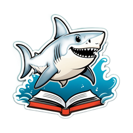 shark book reading SVG PNG design