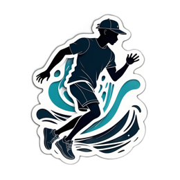 skateboarding water SVG PNG design with clean design elements