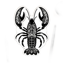 black lobster SVG PNG design with clean design elements