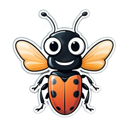 sticker ladybug SVG PNG design with clean design elements