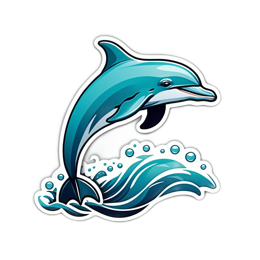 dolphin waves SVG PNG design with clean design elements