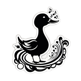 sticker duck SVG PNG design with clean design elements