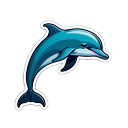 dolphin sticker SVG PNG design with clean design elements