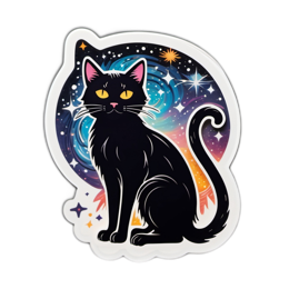 fantasy black cat SVG PNG design with clean design elements