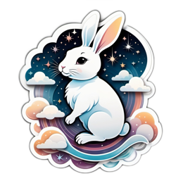 fantasy rabbit sticker SVG PNG design with clean design elements