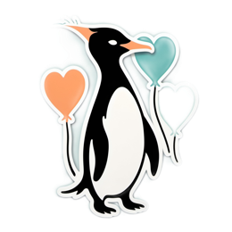 penguin balloons SVG PNG design with clean design elements