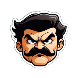 cartoon character mustache SVG PNG design with clean design elements