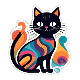 stylized colorful cat SVG PNG design