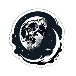 universe moon stars SVG PNG design with clean design elements