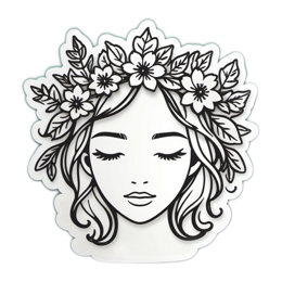 flowercrown floral SVG PNG design with black and white floral elements