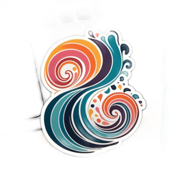 sticker wave pattern SVG PNG design with clean design elements