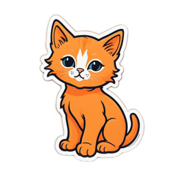 sticker cat illustration SVG PNG design with clean design elements