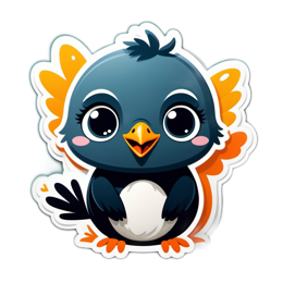 sticker cute bird SVG PNG design with clean design elements