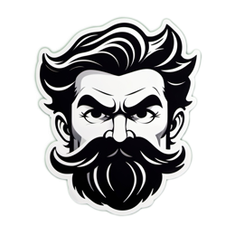 sticker beard SVG PNG design with clean design elements