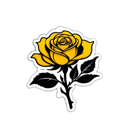 sticker yellowrose rose SVG PNG design with clean design elements