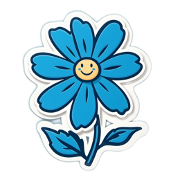 flower happy SVG PNG design with clean design elements, blue floral elements