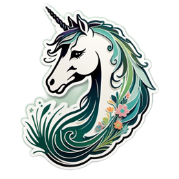 unicorn flowerdesign floral SVG PNG design with clean design elements, white and pink floral elements
