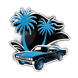 ride car palm SVG PNG design with clean design elements