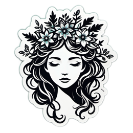 flower girl SVG PNG design with clean design elements, black and white floral elements