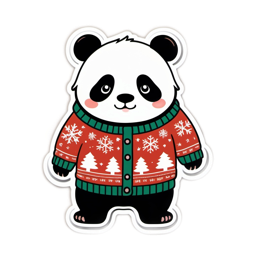 christmas panda sticker SVG PNG design
