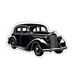 black car sticker SVG PNG design with clean design elements