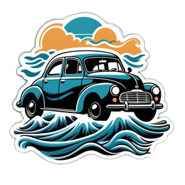 car waves sky SVG PNG design with clean design elements