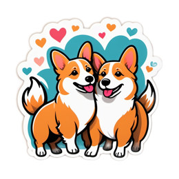 corgis love SVG PNG design with clean design elements