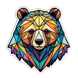 artistic geometric bear SVG PNG design with clean design elements