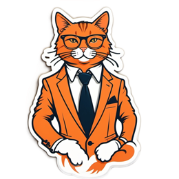 stylish cat dapper SVG PNG design