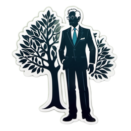 artistic man tree SVG PNG design with clean design elements