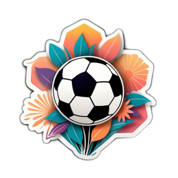 soccer flowers floral SVG PNG design with orange and green floral elements