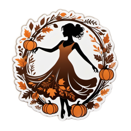 fall autumn SVG PNG design with orange floral elements
