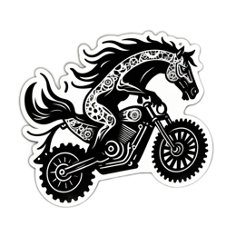 motorcycle horse SVG PNG design with clean design elements