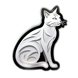 paper cat SVG PNG design with clean design elements