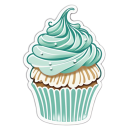 cupcake aqua swirled SVG PNG design