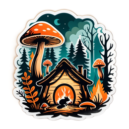 forest cabin SVG PNG design with clean design elements