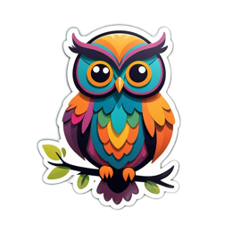owl colorful SVG PNG design with clean design elements