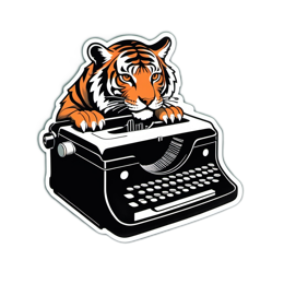 typewriter tiger SVG PNG design with clean design elements