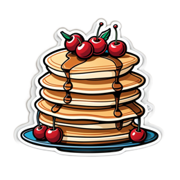 pancakes cherries SVG PNG design