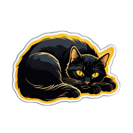 cat black yellow SVG PNG design