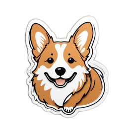 cute corgi sticker SVG PNG design with clean design elements