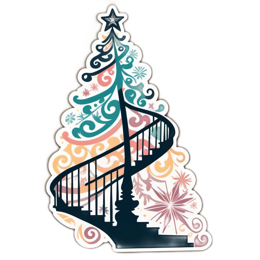 christmas staircase SVG PNG design