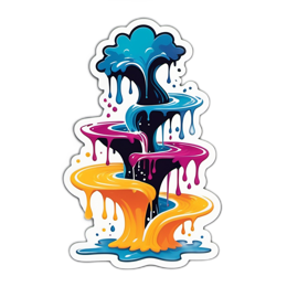 colorful fountain SVG PNG design with clean design elements
