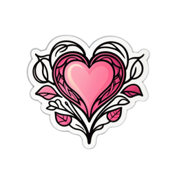heart floral SVG PNG design with clean design elements, black and pink floral elements
