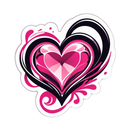 sticker heart SVG PNG design with clean design elements