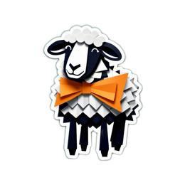 paper sheep SVG PNG design with clean design elements