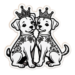 quotes crowns dogs floral SVG PNG design with clean design elements, black and white floral elements